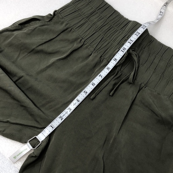 Tea & Rose Olive Green Jogger Pants 100% Tencel Trendy Athleisure Size Medium - Picture 5 of 11